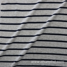 Printed Stretchy Fabric for Shirt or Garment Black White Stripes Pattern Loose Knitted Single Jersey Fabric